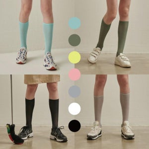 여성골프양말 파스텔 미들 골프니삭스 무릎양말 보에르