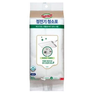 3M 정전기 청소포 대형 30매 청소 밀대 미세먼지 걸레 스카치 브라이트