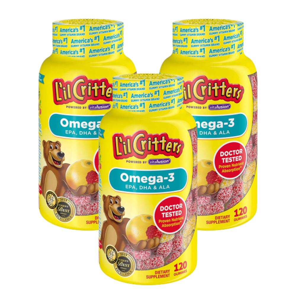 <b>릴크리터스</b> 키즈 <b>오메가3</b> 라즈베리 레몬맛 젤리 120구미 3개 세트 꾸미바이트