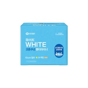 화이트 코튼쿠션 팬티라이너 일반 24개입 1팩 순한순면 생리대