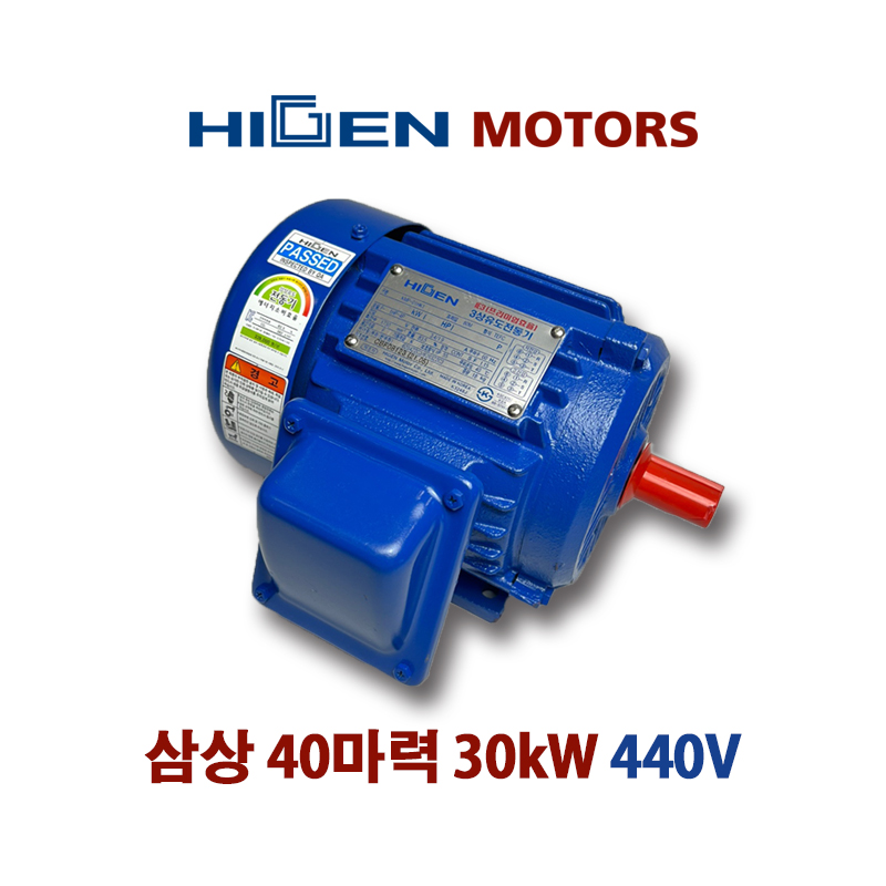 하이젠모터 40마력 40HP 30KW 4P 440v삼상유도 전동기 수평