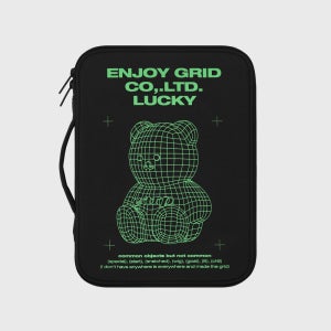 어프어프 북파우치 11인치, GRID COVY-GREEN