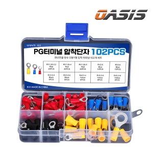 전선연결 압착단자 PG터미널 O형 Y형 배선 터미널 102PCS 세트