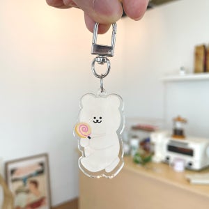 아크릴키링 에어팟키링 버즈2 키링 캐릭터 곰찌 롤리팝