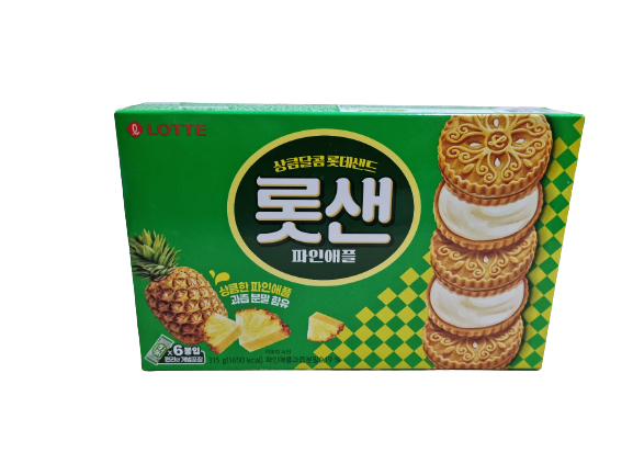 롯데제과 롯데샌드 파인애플 간식 크래커