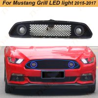 for mustang gt500 style abs 그릴 with led 트림 바디 키트 튜닝 부품 머스탱 블랙 프론트 범퍼 그릴 레이싱 2015 2016 2017