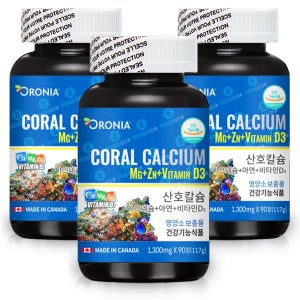 2+1 오로니아 산호칼슘 마그네슘 아연 비타민D3 90정 뼈에좋은 골다공증 칼마디