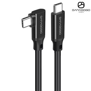 바라보고 USB3.2 Gen2 C to C타입 ㄱ자형 고속충전케이블 블랙, 1개, 0.5m