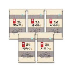 봉평촌 국내산 메밀로 만든 면 냉모밀 소바 메밀막국수(중면) 1.2kg 5개
