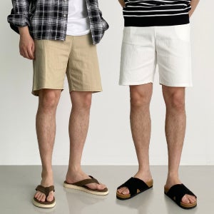 남자린넨반바지 5부반바지 흰색반바지