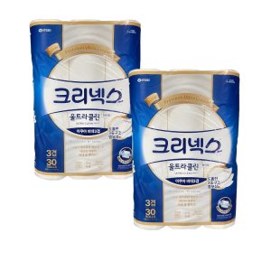 NEW 크리넥스 울트라클린 화이트 비데3겹 30m 30롤 X 2팩