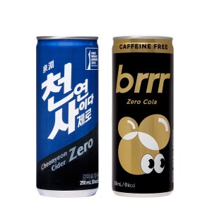 일화 천연사이다 제로 + 부르르 제로콜라 카페인프리 250ml X 각30캔 (총 60캔)