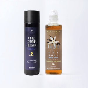저칼로리,무카페인 건강하고 맛있는 아바라 아이스바닐라라떼 커피 SET(디카페인 콜드브루 500ML + 바닐라 라이트 시럽 520g)