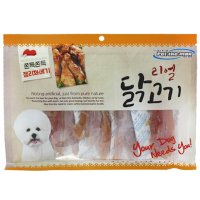 대용량 강아지 애견 간식 리얼 닭고기 300g 쫀득쫀득 젤리 꽈배기