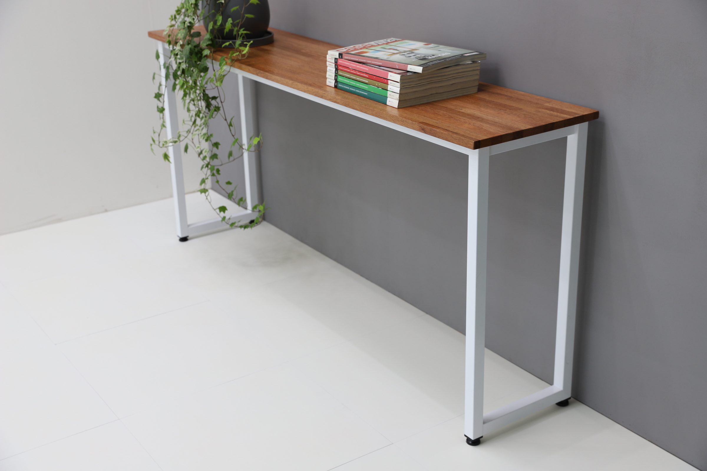 메탈비 루고 베란다 테이블 멀바우 원목 식탁 홈바 슬림베란다 창가 카페 테이블 주문제작