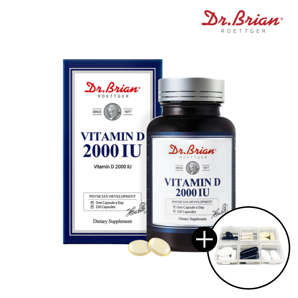 닥터브라이언 <b>비타민D3</b> <b>2000IU</b> 1000IU 햇빛 비타민 뼈건강 150캡슐