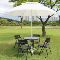 테라스 테이블 야외 카페 정원 접이식 파라솔 의자 세트