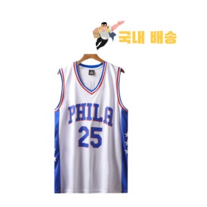 [국내배송] Philadelphia 76ers Phila 필라 필라델피아 세븐티 식서스 시몬스 농구 나시 NBA 유니폼 민소매 머슬탑 머슬 웨어 조끼