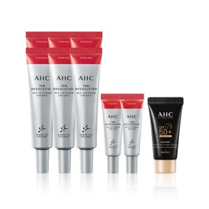 [10% 슈퍼적립] AHC 텐레볼루션 리얼 아이크림 포페이스 35ml 6개+7ml 2개+아쿠아리치 선크림 10ml
