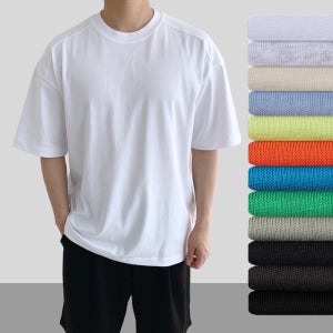 LAINE반팔 두꺼운반팔티 남자 레이어드 10수 수피마 여름 오버핏 비침없는 안비치는흰티