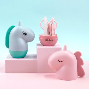 [위드샨] 유니콘 유아 손톱깎이 4종 세트 아기 손톱깎이 아기 가위 유아용 네일 세트