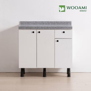 우아미 싱크대 인조대리석 조리대 / 900 인조대리석 조리대 서랍형 / 화이트