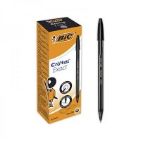 BIC Crystal Exact 파인 포인트 볼펜 0.7mm 블랙 20개