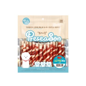 [3+1] 딩고 오래먹는 우유껌 강아지 덴탈 치석제거 간식 연어 소고기 30P