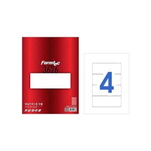 폼텍 화일인덱스용 라벨 LS-3626 A4 100매 4칸 160X60mm 레이저잉크젯겸용