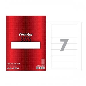 폼텍 화일인덱스용 라벨 LS-3625 A4 100매 7칸 160X38mm 레이저잉크젯겸용