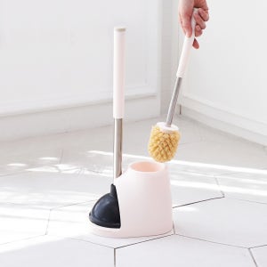 화장실 변기 2중 압축기 뚫어뻥+청소솔 2종 보관 케이스 세트