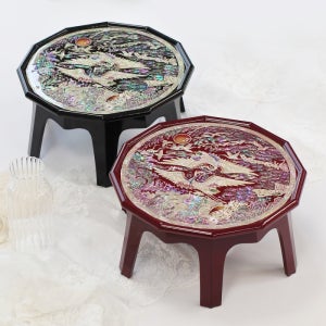 나전칠기 채색 12각 자개 미니소반 3호 찻상