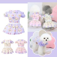 Pet Clothes Rack Small Spring And Summer Puppy Clothes Monkey Rabbit Petal Skirt Princess Dog Clothe