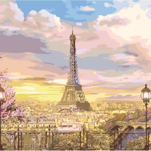 DIY명화그리기 유화그리기세트 인테리어액자 컬러링 페인팅 에펠탑 감성 그림 H51-파리의봄