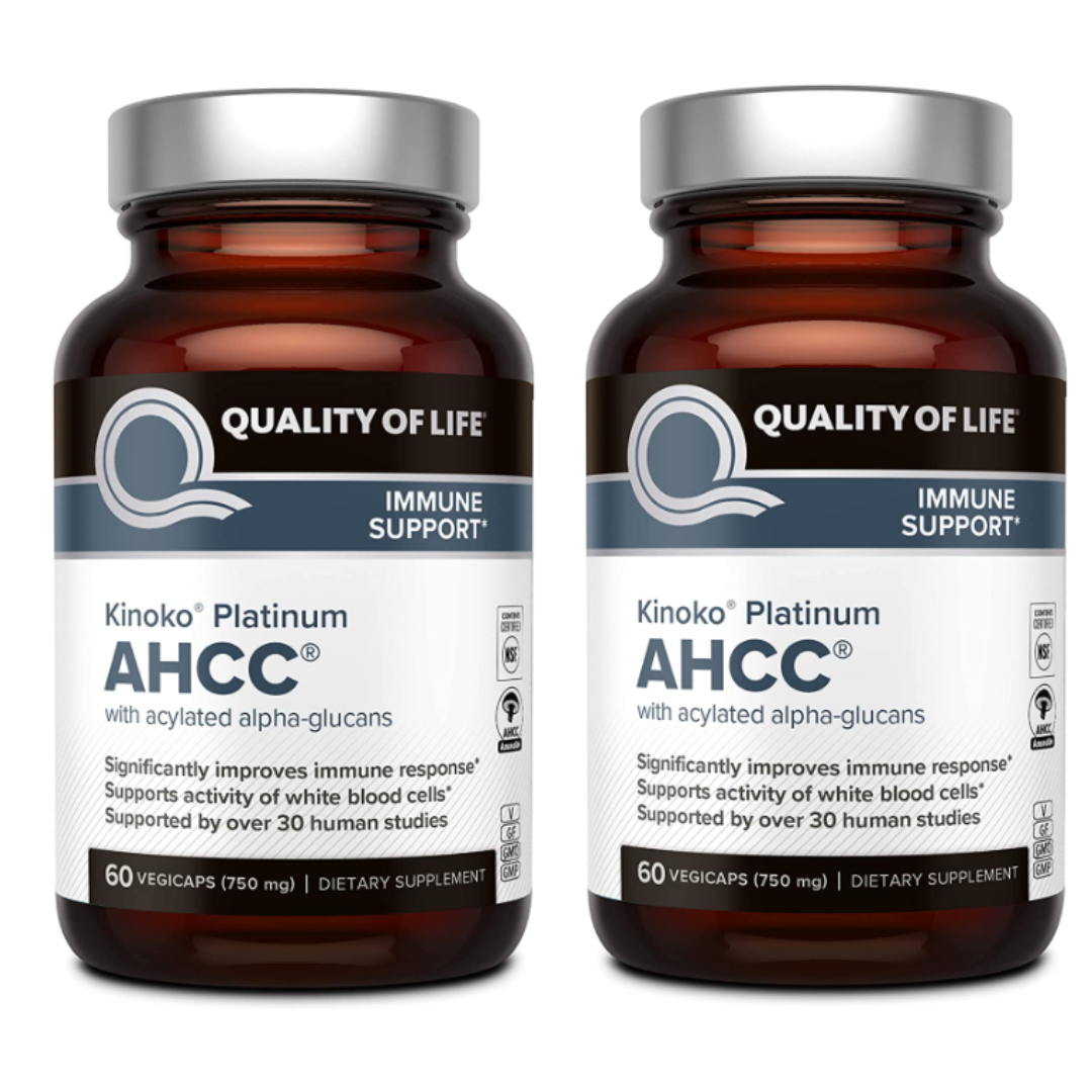 키노코 플래티넘 AHCC 알파글루칸 750mg 60베지캡슐 <b>표고버섯균사체</b> 2개 NK