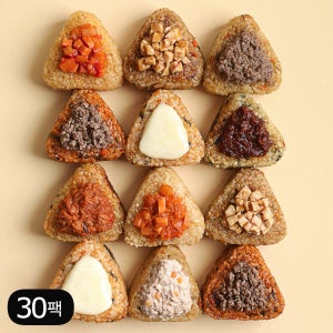 다신샵 저당 현미 주먹밥 고추참치 외 10종 15팩+15팩 / 국내산 현미밥