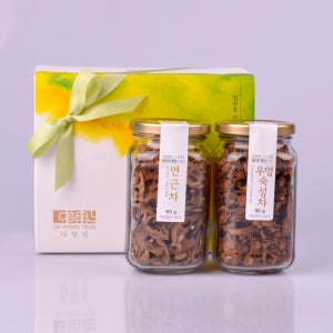 [다향연] 왕군자명인의 우엉차, 연근차 2구 선물세트