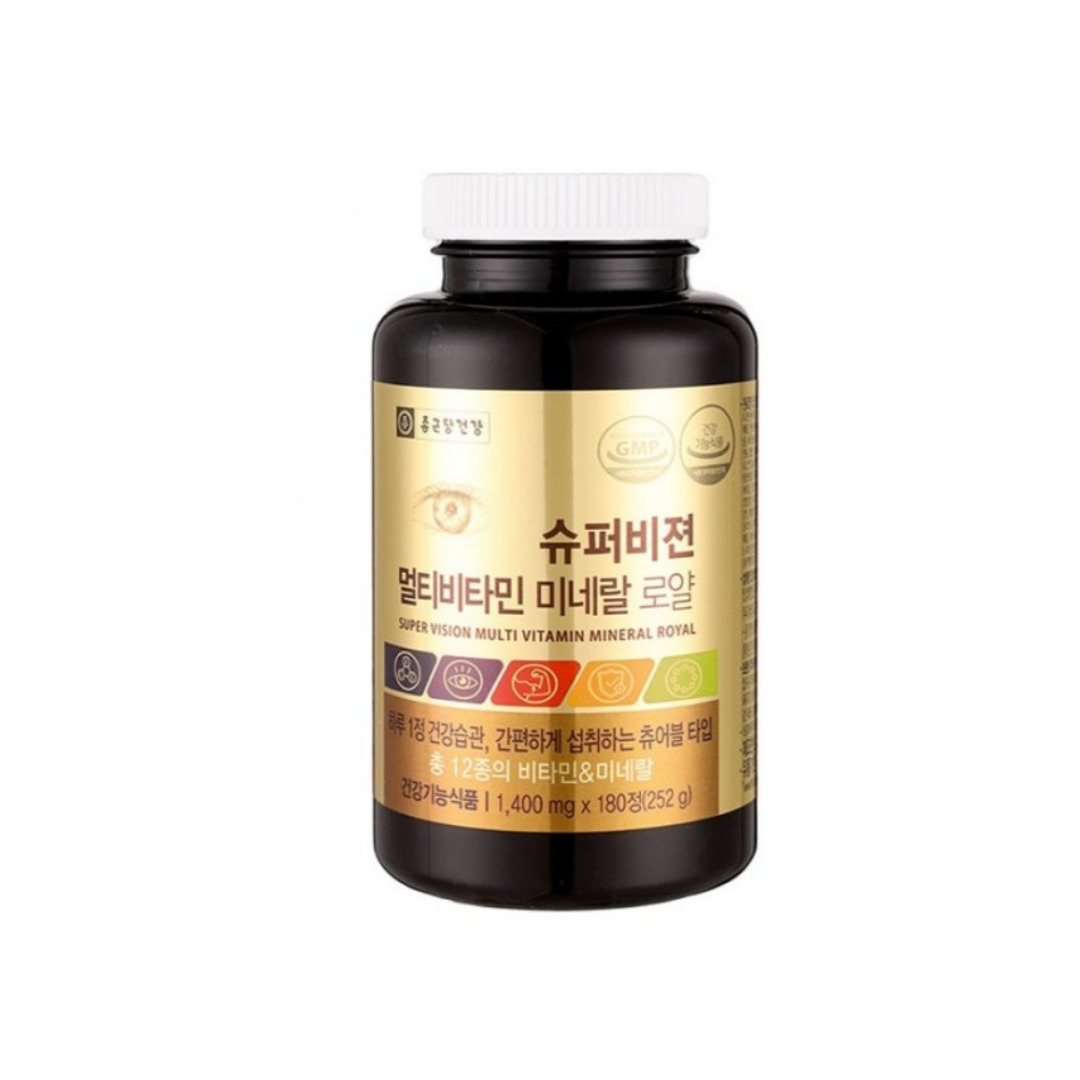 종근당건강 <b>슈퍼비젼</b> 멀티비타민 미네랄 로얄 1400mg x 180정 2개