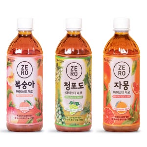 맥널티 아이스티 제로칼로리 음료 500ml 12개입+12개입 4종 택2 (복숭아/청포도/자몽)