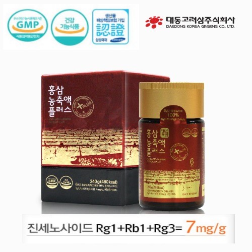 6년근 홍삼농축액 플러스 240g / 대동고려삼 불로건/진세노사이드 21mg