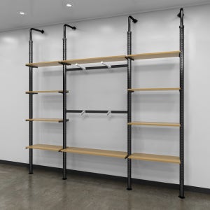 벽면형 원형 폴행거 혼합세트(3M) 3열P2S10 찬넬폴대