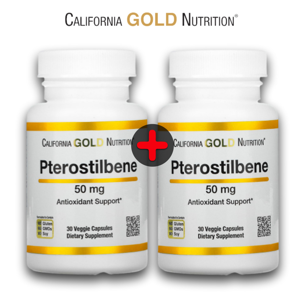CG땡 CGN 프테로<b>스틸벤</b> 프로<b>스틸벤</b> 50mg CG Pterostilbene 고약사 30캡슐 2병
