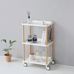 다용도 이동식 주방 카트 트롤리 3단 마켓비 GRUET 화이트