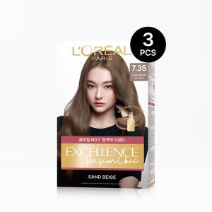 [패션 컬러 셀프염색] [3개 SET] 로레알파리 엑셀랑스 파리지앵 시크 염색약