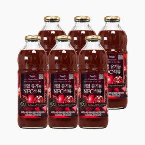 퍼니트 NFC 유기농 석류즙 착즙 주스 원액 1000ml, 6개
