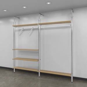 벽면형 원형 폴행거 혼합세트(2.4M) 2열P2S6 400x1200