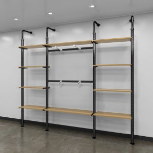 벽면형 원형 폴행거 혼합세트 2.4M 3열P2S10 400x1200