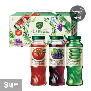 자연은 싱그런 음료세트 180mL 병 12개 3세트 (토마토 포도 알로에)