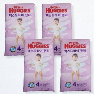 하기스 맥스드라이 팬티 4단계 4팩 여아