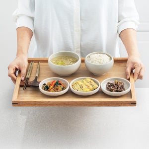 나무드림 국내제작 논슬립 우드트레이 오크손잡이 스퀘어 미디엄(M) - 3size